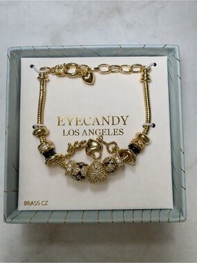 Gold Heart Charm Bracelet